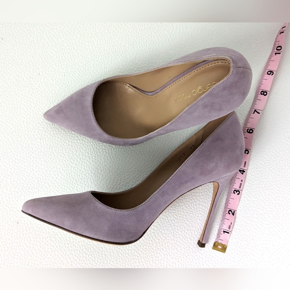SERGIO ROSSI Godiva Lilac Suede Heels Pumps - Picture 4 of 10